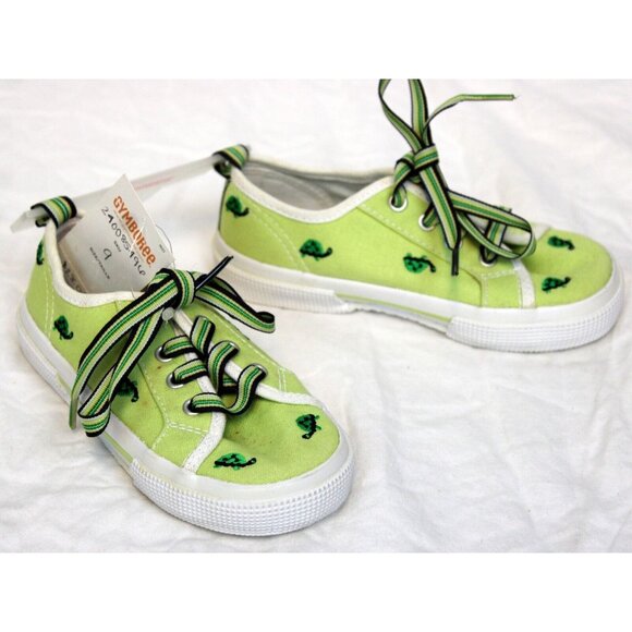NEW 2006/05 Gymboree Prep Canvas Sneaker Shoes sz 12 Embroidered Turtles Green - Picture 4 of 10